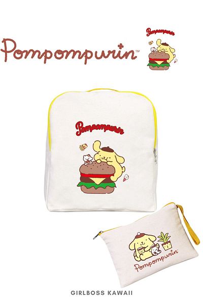 Girlboss Kawaii Σετ σακίδιο πλάτης Girlboss Pompompurin 2 τμχ clutch / κατάλληλο για παιδιά / εφήβους / μεγαλύτερα μοντέλο-5