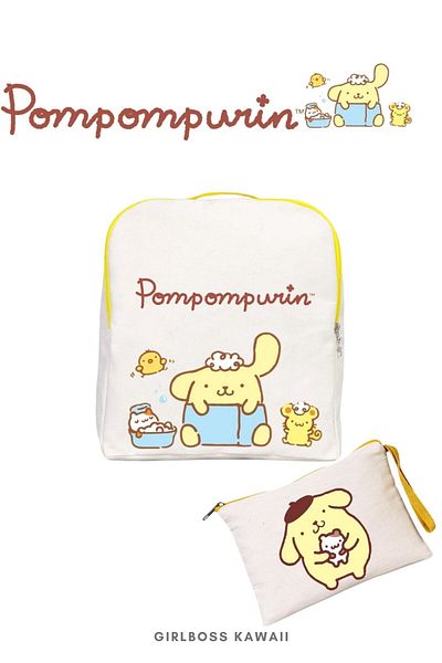 Girlboss Kawaii Σετ σακίδιο πλάτης Girlboss Pompompurin 2 τμχ clutch / κατάλληλο για παιδιά / εφήβους / μεγαλύτερα μοντέλο-2