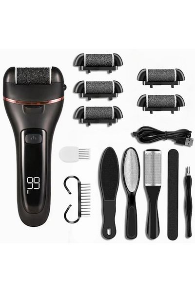 varioshop Set Pila Electrica VarioShop®, Pentru Calcaie si Talpi, Include 6 Capete Detasabile si 7 Accesorii,