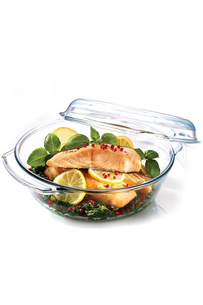 ABYZ Round Heat-resistant Bowl with Lid, capacity 1.45L, Transparent