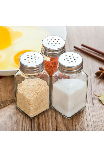 Choice 3pcs Kitchen Glass Spice Bottle Barbecue Seasoning Bottle With Lid Salt And Pepper Shaker Pepper Sha