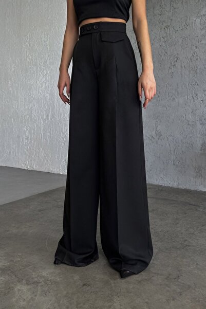 DRESSIFY WOMEN’S FASHION Παντελόνι Palazzo με λεπτομέρεια τριών κουμπιών