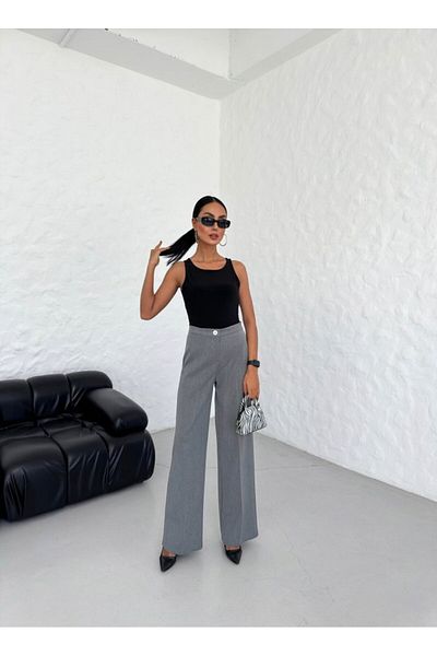 Moka Shopin Mokashopin High Waist Straight Fit Palazzo Trousers