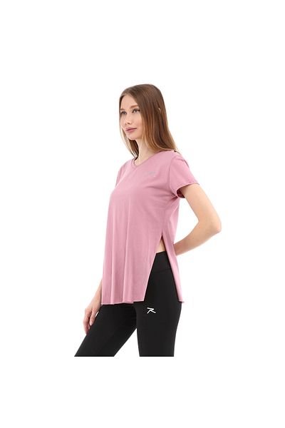 raru Γυναικείο μπλουζάκι Fragum Pink από 100% βαμβάκι με λαιμόκοψη