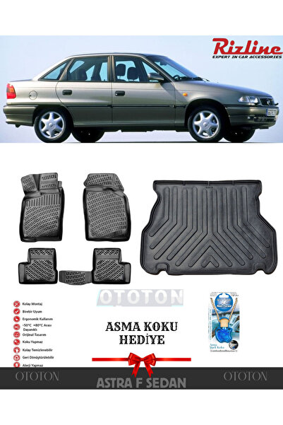 Rizline Opel Astra F 1991-1998 SEDAN Bagaj Havuzu ve 3D Havuzlu Paspas -HEDİYELİ