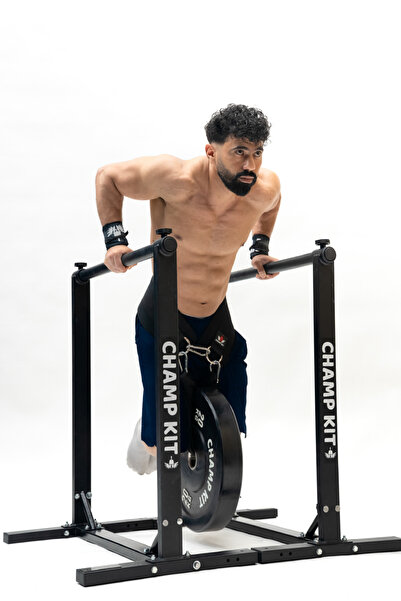 Champ Kit جهاز قضيب عميق - متعدد الوظائف لتمارين الجمباز واللياقة البدنية، يدعم حتى 200 كجم