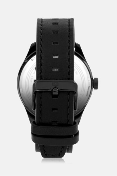 Tommy Hilfiger Men 1791887 Leather Watch, 45mm, Black