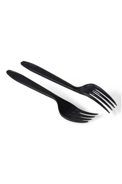 SKP VIP Plastic Forks, Large, Black (50 Pieces).