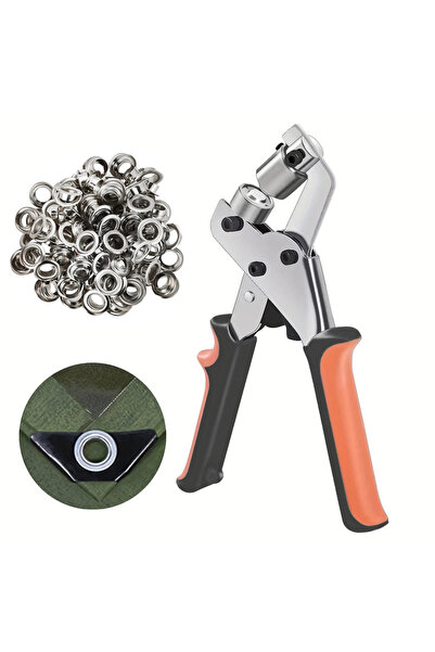 Choice1 100set Eyelet Grommet Tool Kit Handheld Hole Punch Pliers Portable Gr...