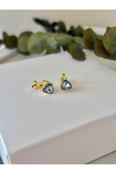 arya luxe Çocuk Küpe Klipsli Renkli Kalp