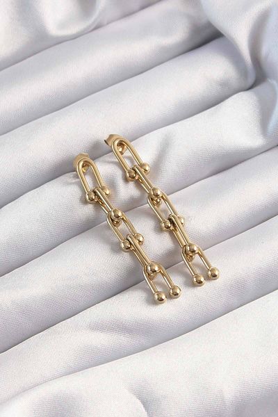 Skygo 316L Steel Gold Color Dangle Tiffany Model Earrings - Tj-Bkp9498