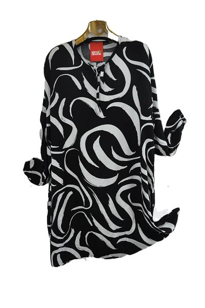 elma abone Large Size Viscose Lace-Up Tunic