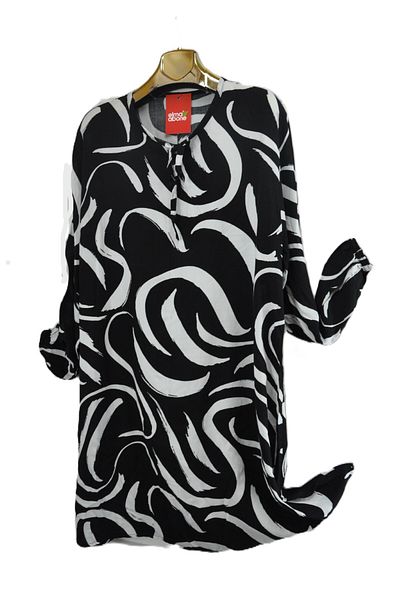 elma abone Large Size Viscose Lace-Up Tunic