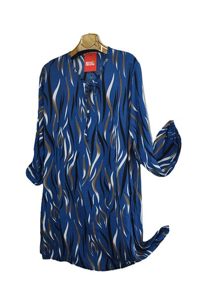 elma abone Large Size Viscose Lace-Up Tunic