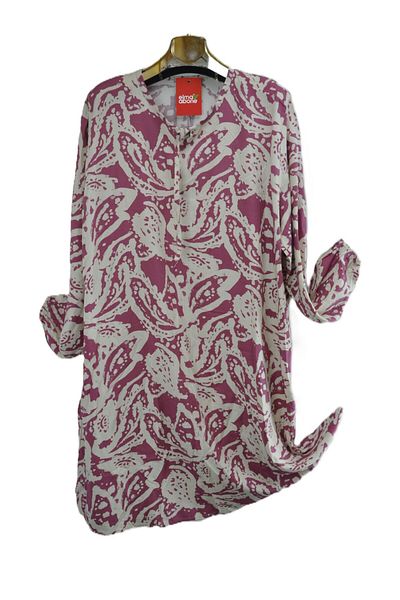 elma abone Large Size Viscose Lace-Up Tunic
