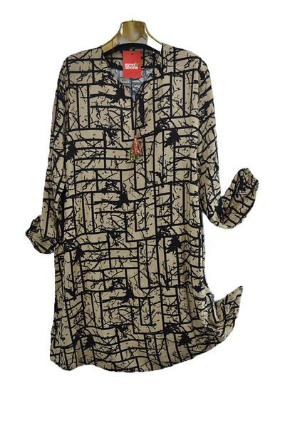 elma abone Large Size Viscose Lace-Up Tunic