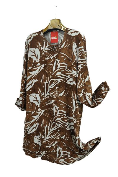 elma abone Large Size Viscose Lace-Up Tunic