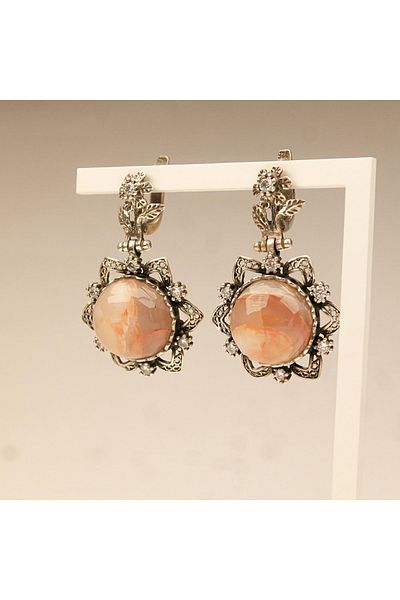 Skygo Agate Stone Silver Earrings