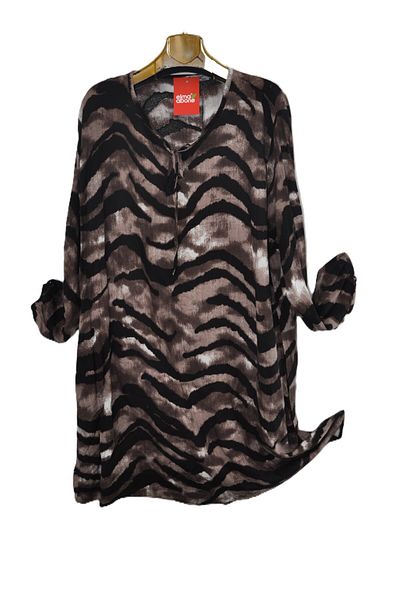 elma abone Large Size Viscose Lace-Up Tunic