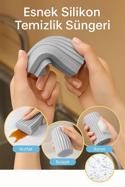 keyfisepet en keyifli sepet Magic Cleaning Sponge |   Multi-Purpose Silicone Sponge | Stain and Dirt Remover |   Practical Cleaning Sponge