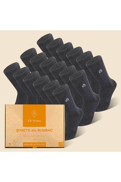 EB Prime Classic Socks | Box "Annual Reserve" No. 2 | 18 per | 18xGrey | Sizes 35-46
