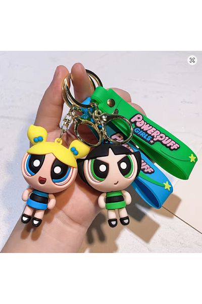 Bizde Ne Yok ki Powerpuff Girls Creative 3D Luxury Oversized Keychain -Bag Ornament 4 Different Models