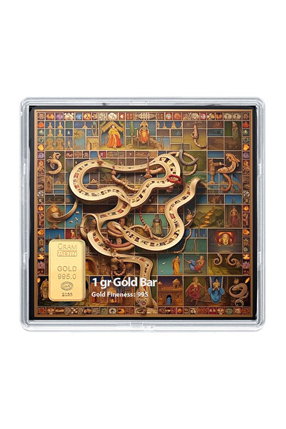 JEWELAi 24 ayar altın Minyatür Yılan ve Merdiven külçe 1 gr, TS30761 Kodlu