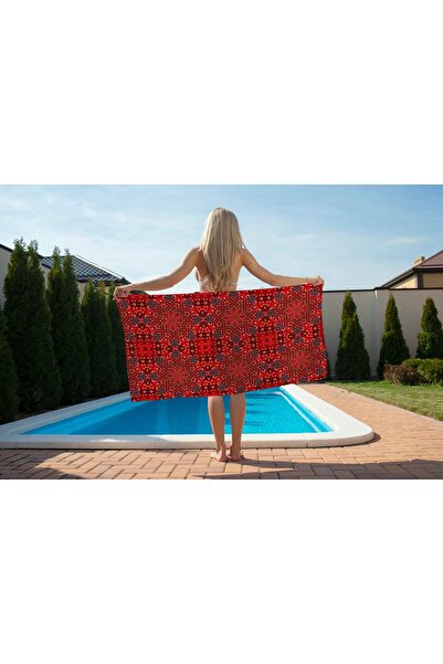 Piloji Carpet Motif Beach Towel - Traditional Carpet Patterned Towel