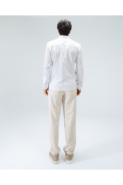 Tt Line Men's Regular Italian Collar Cotton Linen Shirt