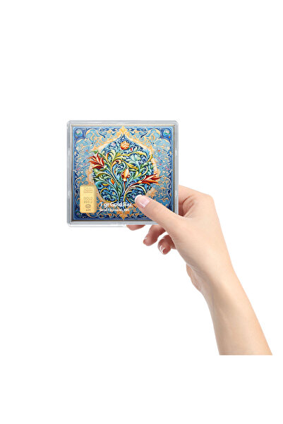 JEWELAi 24 ayar altın İslami Çiçek külçe 1 gr, TS31385 Kodlu