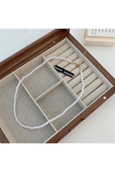Choice 6 Imitaition Pearl Necklace for Women Simple Fashion Collarbone Chain White Choker Necklaces Design.