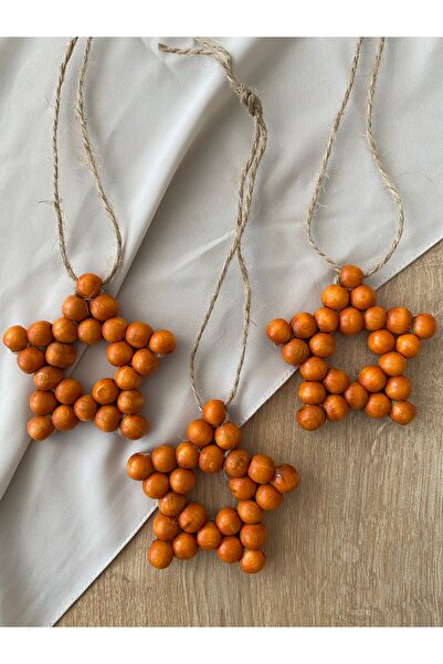 Tasu offical 3 'LÜ SET DEKORATİF RENKLİ AHŞAP BONCUK YILDIZ, KAPI SÜSÜ, RENKLİ YILDIZ, COCUK ODASI,MUTFAK, BALKON