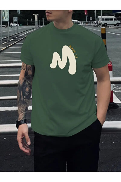 Trend Sizde Μπλουζάκι Unisex Cotton Wake Up με εμπρός εμπριμέ σχέδιο