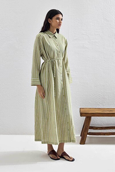 Hooopstore Robi Striped Çağla Modal Dress