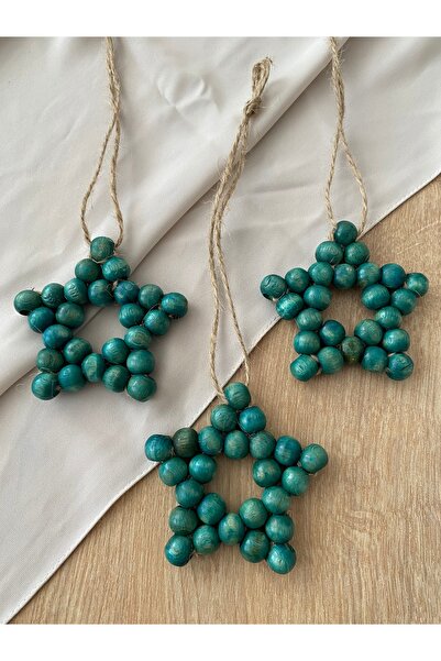 Tasu offical 3 'LÜ SET DEKORATİF RENKLİ AHŞAP BONCUK YILDIZ, KAPI SÜSÜ, RENKLİ YILDIZ, COCUK ODASI,MUTFAK, BALKON