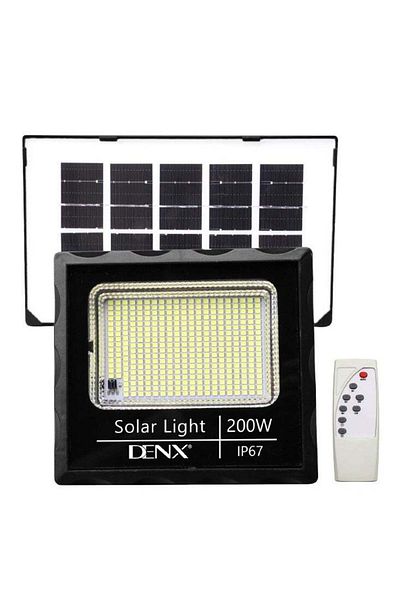 Denx كشاف LED يعمل بالطاقة الشمسية بقوة 200 واط