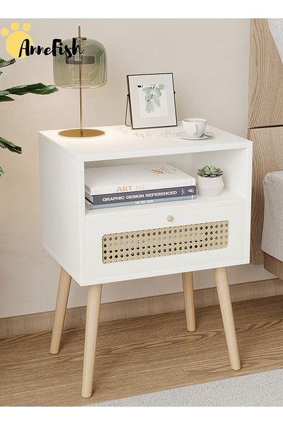 AnneFish 45*35*60cm Nightstand Bedside Table Nightstands End Coffee Table Open Storage Shelf for Bedrooms