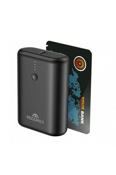 MOOGMAX Moog Max 10000mAh Power Bank with Dual USB and USB-C Outputs, 20W Fast Charging, Black