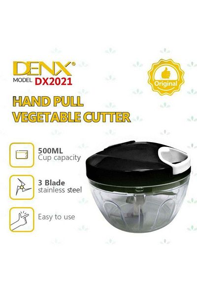 Denx قطاعة خضراوات يدوية سهلة الاستخدام مع وعاء سعة 500 مل