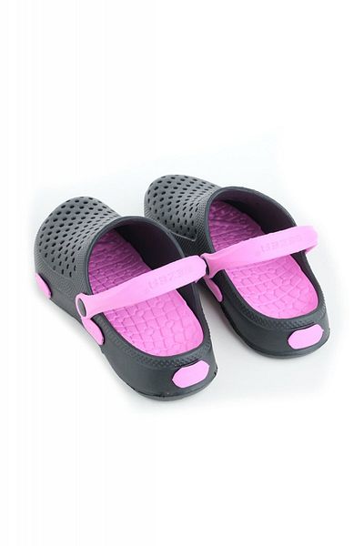 CRACOS Women's Garden Clogs Made of Eva Material, Black/Pink, Size 36, Very Light, 24 Centimeters