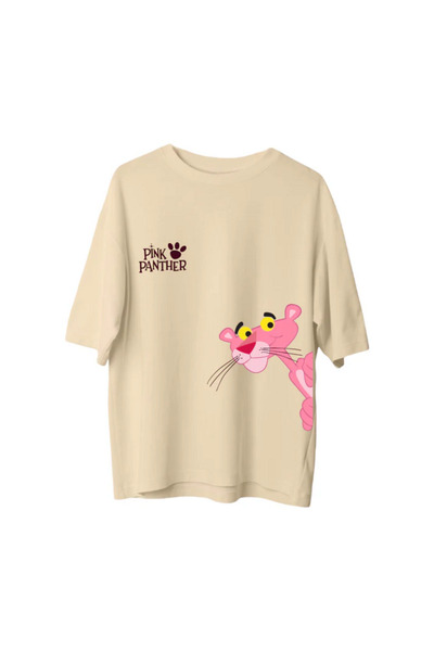 SVART WEAR Tricou unisex Pantera Roz cu imprimeu tricou supradimensionat