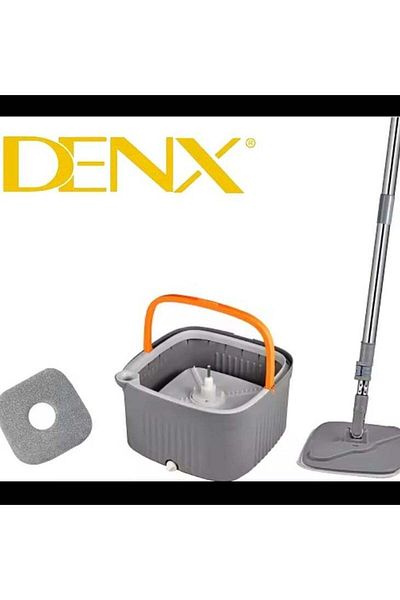 Denx مجموعة ممسحة دوارة 360 درجة مع دلو بتصميم مسطح ونظام مياه منفصل ذاتيًا