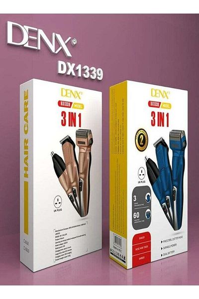 Denx ماكينة قص الشعر 3 في 1، بطارية مزدوجة، قوة متينة، متعددة الألوان