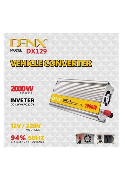 Denx محول كهرباء السيارة إلى شاحن سيارة سريع 220 فولت و 150 وات