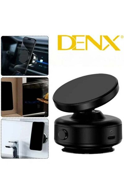 Denx حامل جوال مغناطيسي للسيارة يدور 360 درجة مع شفط هوائي لجميع أنواع السيارات