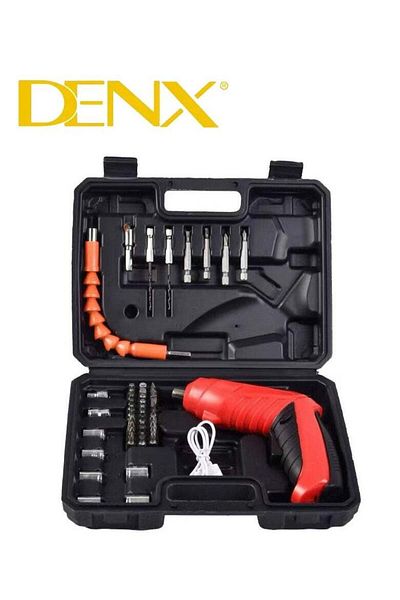 Denx مجموعة مفكات براغي لاسلكية بسعة بطارية 1300 أمبير/ساعة تتيح لك العمل لمدة 70 دقيقة متواصلة