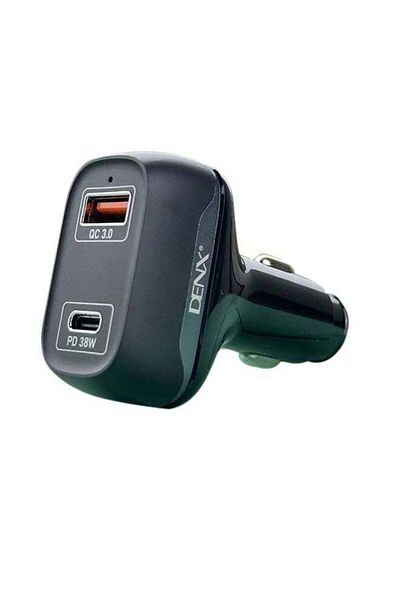 Denx شاحن سيارة بمنفذين USB Qualcomm 3 + USB C PD 38 واط شحن سريع