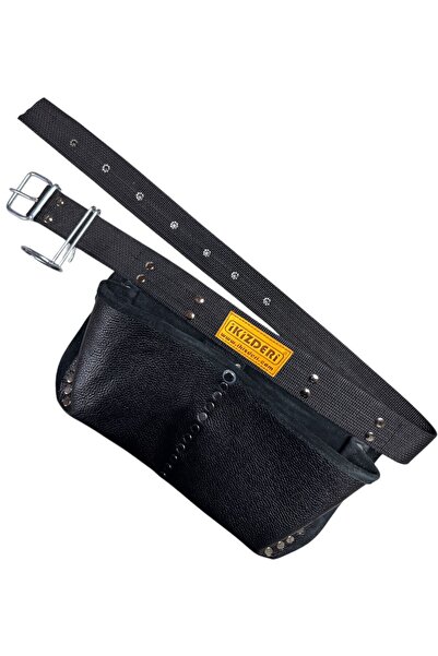 İKİZ DERİ ÜRÜNLERİ 2 BÖLMELİ HAKİKİ DERİ ÇİVİ ÖNLÜĞÜ SİYAH