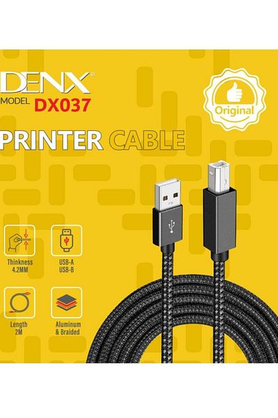 Denx طابعة كابلات قماش بطول 2 متر