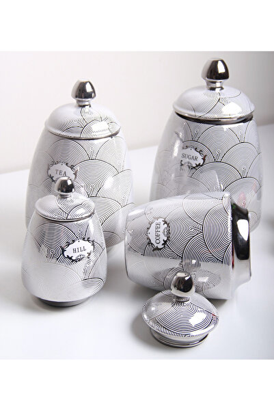 Generic Set of jars for storing spices, seasonings, tea, and sugar